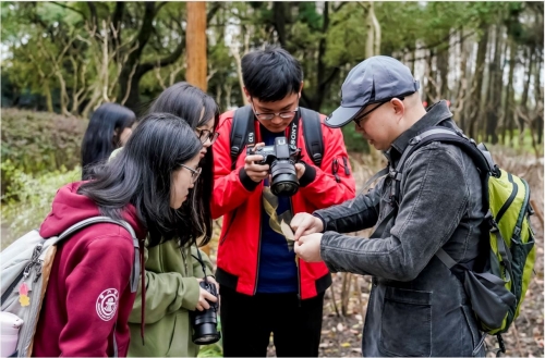 大学生记录新识别的一种植物