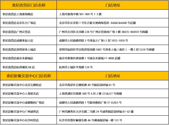 索尼线下体验店地址